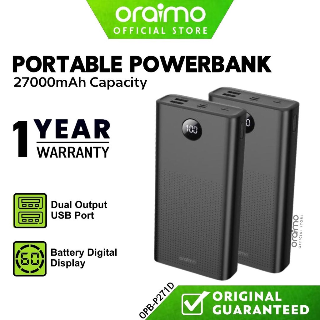 ORAIMO Powerbank 27000mAh Powerbank Fast Charging Powerbank Type C