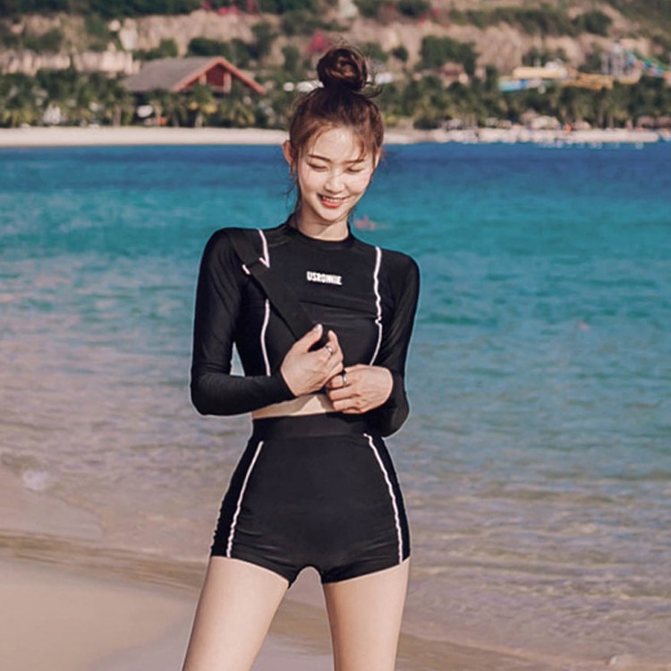 long sleeve swimsuit two piece