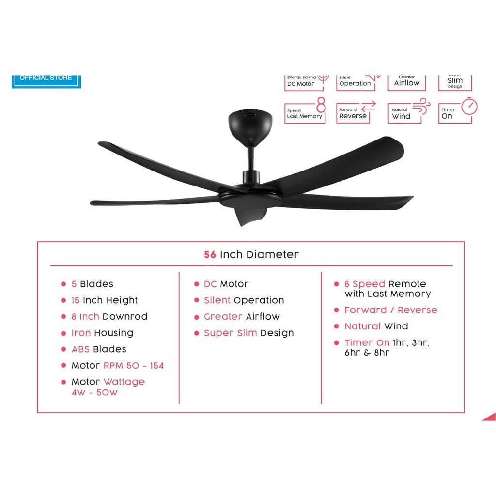 Alkova Ceiling Fan Pazion 56