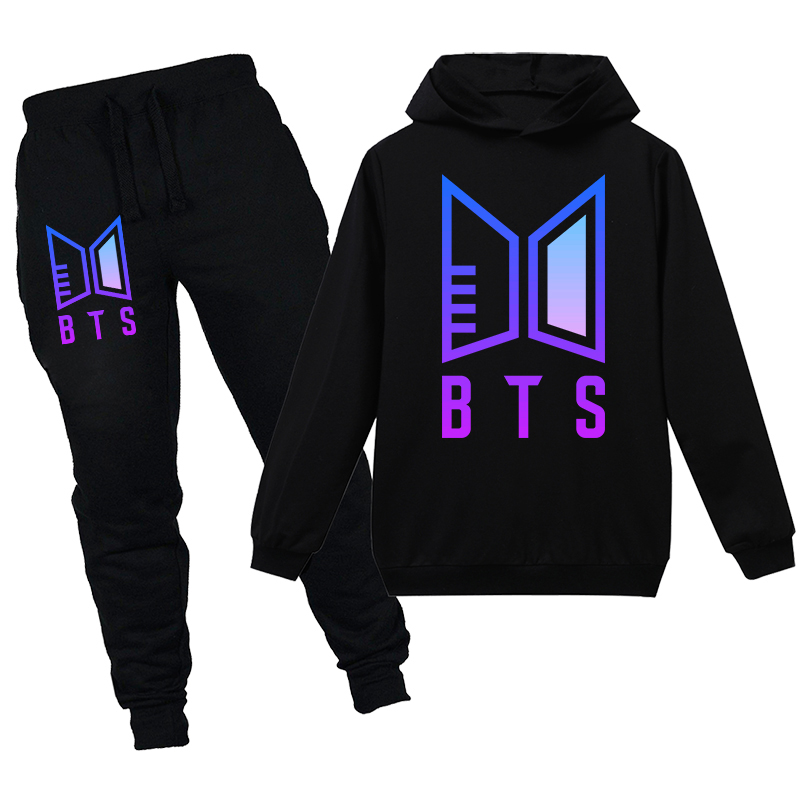 Fashion Hot Sale Bts Pattern Hoodies Pants 2pcs Sets Unisex Sweatshirt Kids Clothes Set Girl Big Boy Christmas Clothes Suit Shopee Malaysia - bts roblox clothes