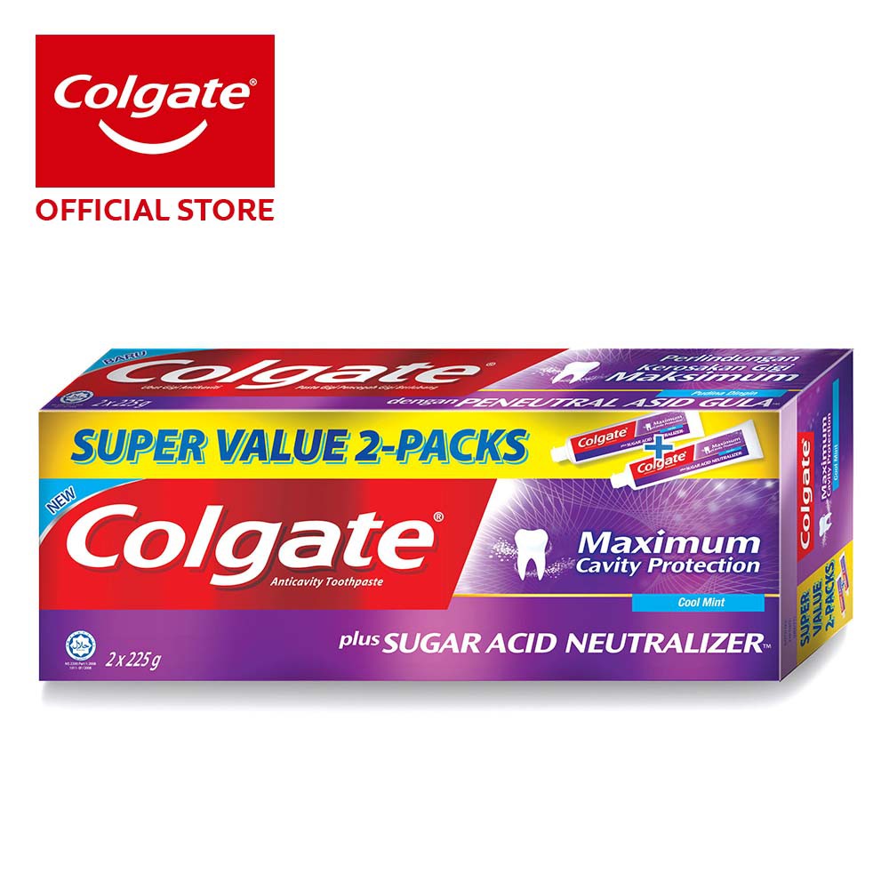 Colgate Sugar Acid Neutraliser Cool Mint Toothpaste (225g x 2) Shopee