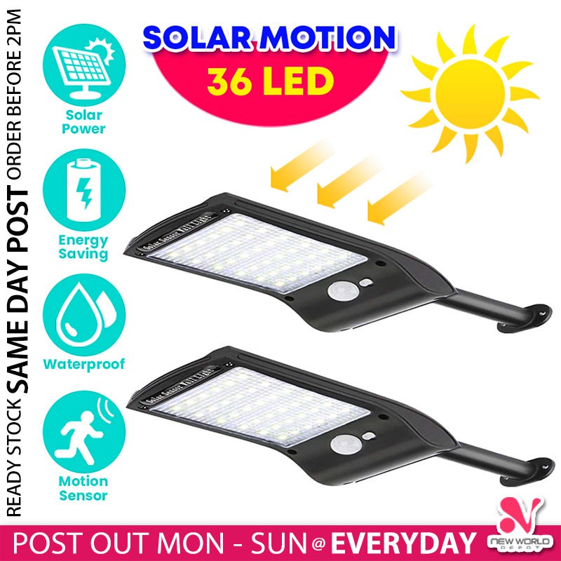 《 》36 LED Solar Lamp Auto On Off Waterproof Outdoor Garden Gate Wall Security Lawn Light Lampu Dinding 太阳能灯