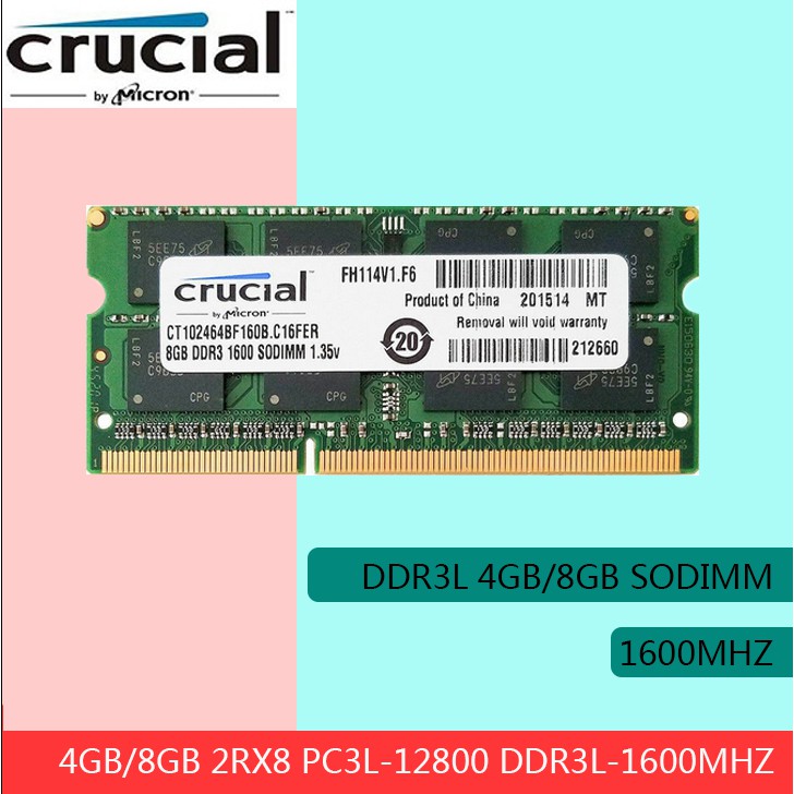 Crucial 4gb 8gb Pc3l s Ddr3l 1600mhz 4pin 1 35v Cl11 Sodimm Notebook Ram Laptop Memory Shopee Malaysia