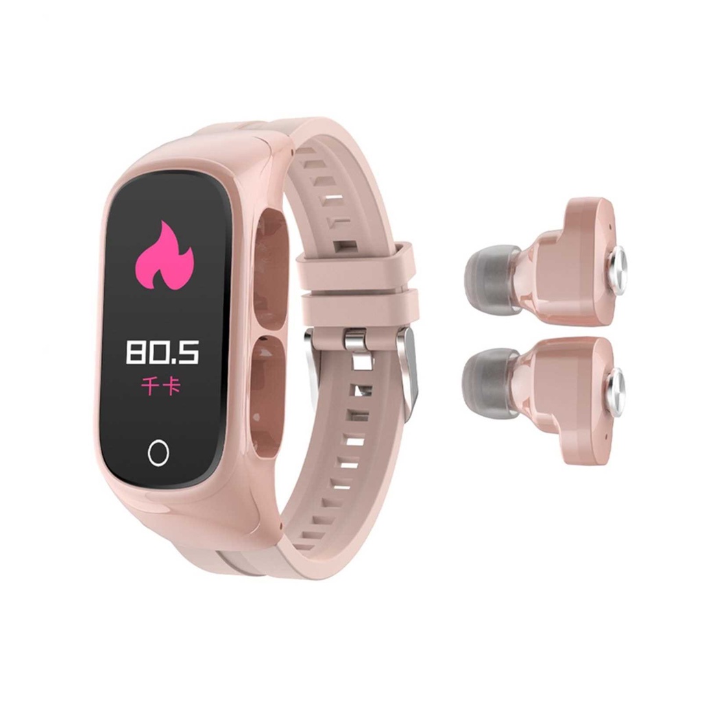 2-In-1 Smart Watch TWS Earbuds Fitness Tracker True Wireless BT5.0 Headphones Pedometer Calorie Counter Activity Tracke