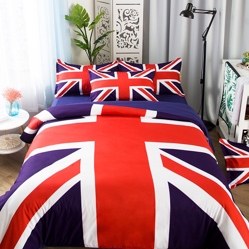 American Flag British Flag Quilt Cover Bedding Set Shopee Malaysia