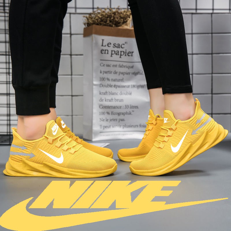 yellow colour NIKE Men Shoes Fashion Sports Shoes Breathable kasut Comfortable sole | Shopee Malaysia
