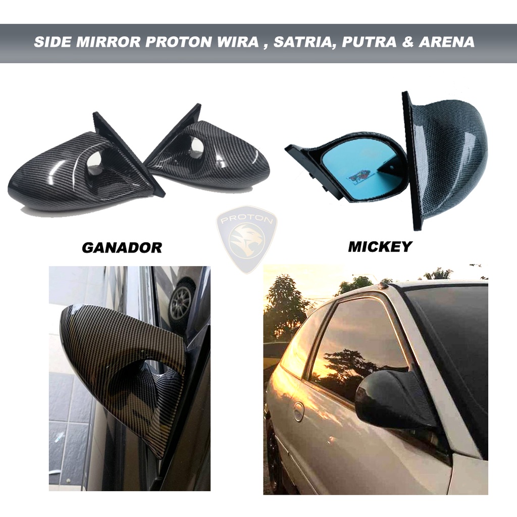 Side Mirror Ganador Copy Evo 3 Cf Look , Mickey CF Carbon Wira Satria