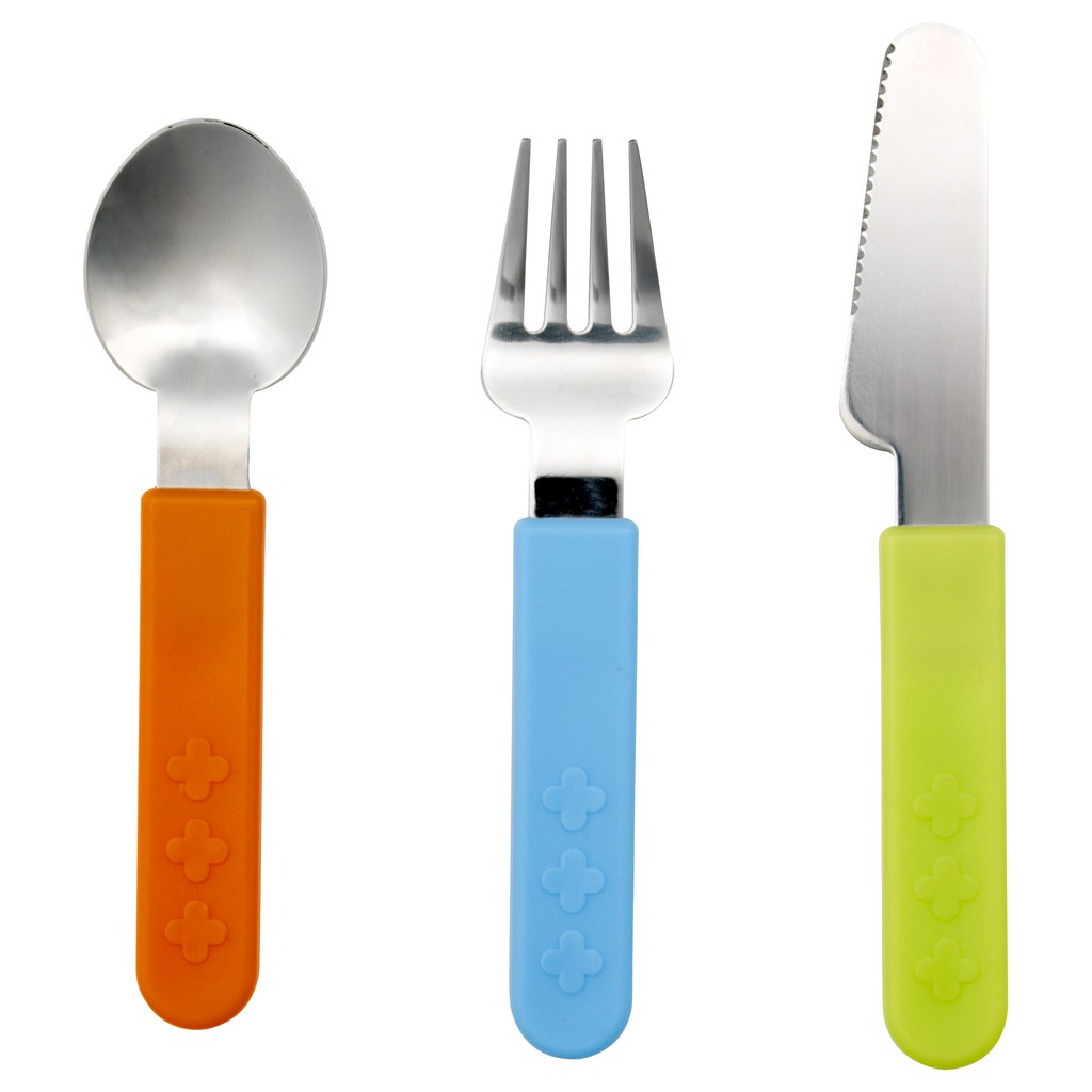 3 pcs Cutlery Stainless Steal Fork Spoon Knife Kids Baby IKEA Shopee