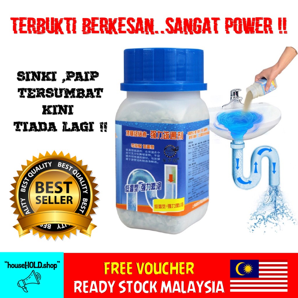 BERKESAN. Soda Cleaner Powder Sink Tersumbat Drain Remover ...