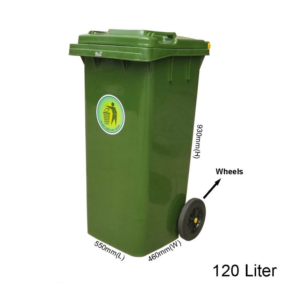 120 Liter Green Dustbin l Tong Sampah Hijau  Besar Shopee 