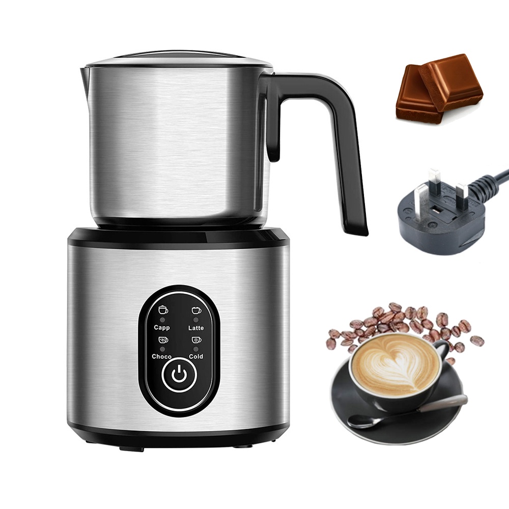 ⚡On Hand⚡4 in 1 Big Electric Milk Frother Machine Milk Heating Automatic Milk Frothing Cold and Hot Chocolate Milk