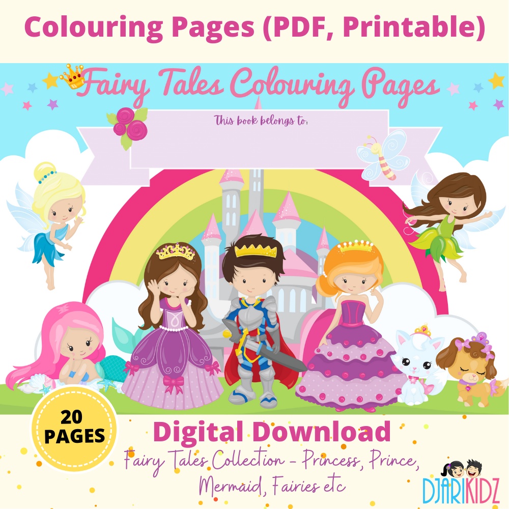 Princess Fairy Tales Colouring Pages | Book (PDF) | Shopee Malaysia