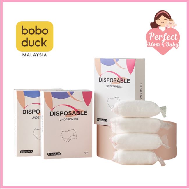 BOBODUCK Disposable Maternity Underwear Panties ( 4pcs / Box ) Shopee