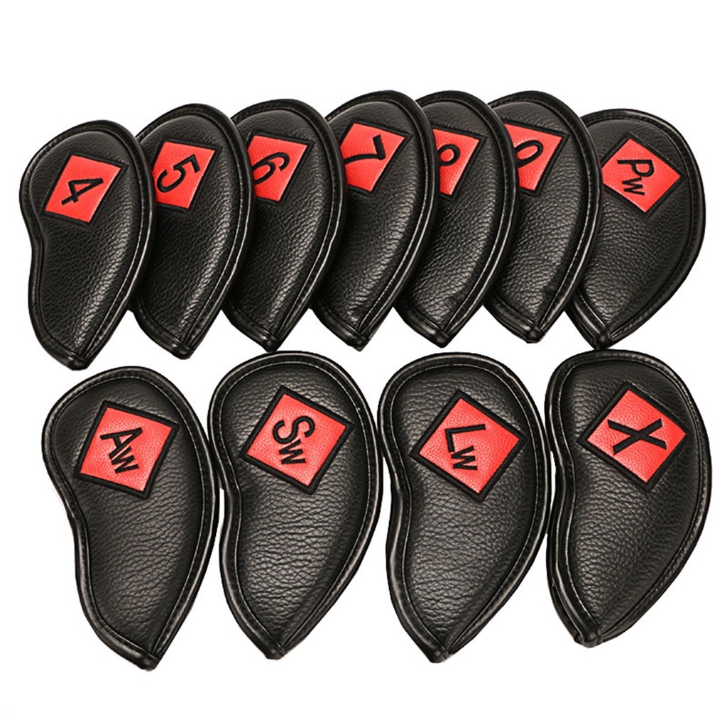 11pcs new durable synthetic leather golf iron club cover iron