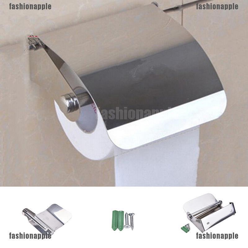 Stainless Steel Bathroom Toilet Paper Holder Roll Tissue Box Wall Mounted Holder Shopee Malaysia