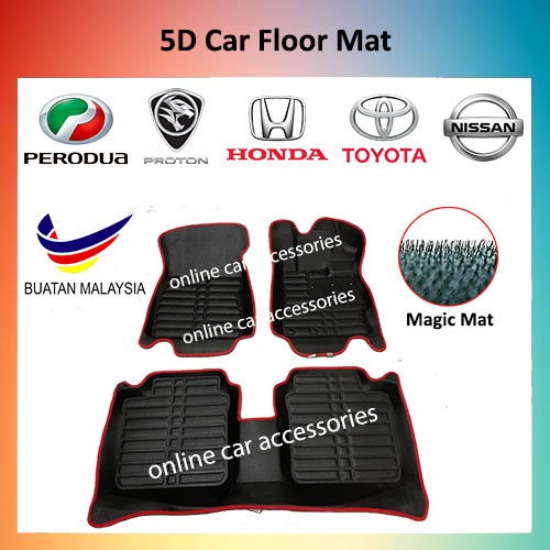 5D Carpet Perodua, Proton, Honda, Toyota, Nissan 5D Car 