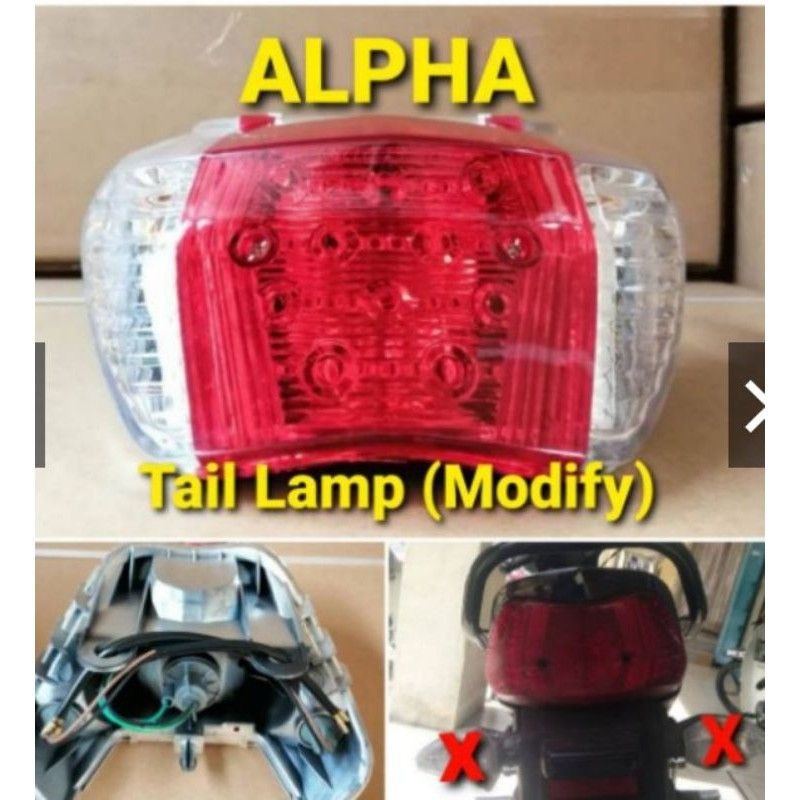 Honda Wave Cx Alpha Wavecx Tail Lamp Assy Modify With Signal Shopee Malaysia