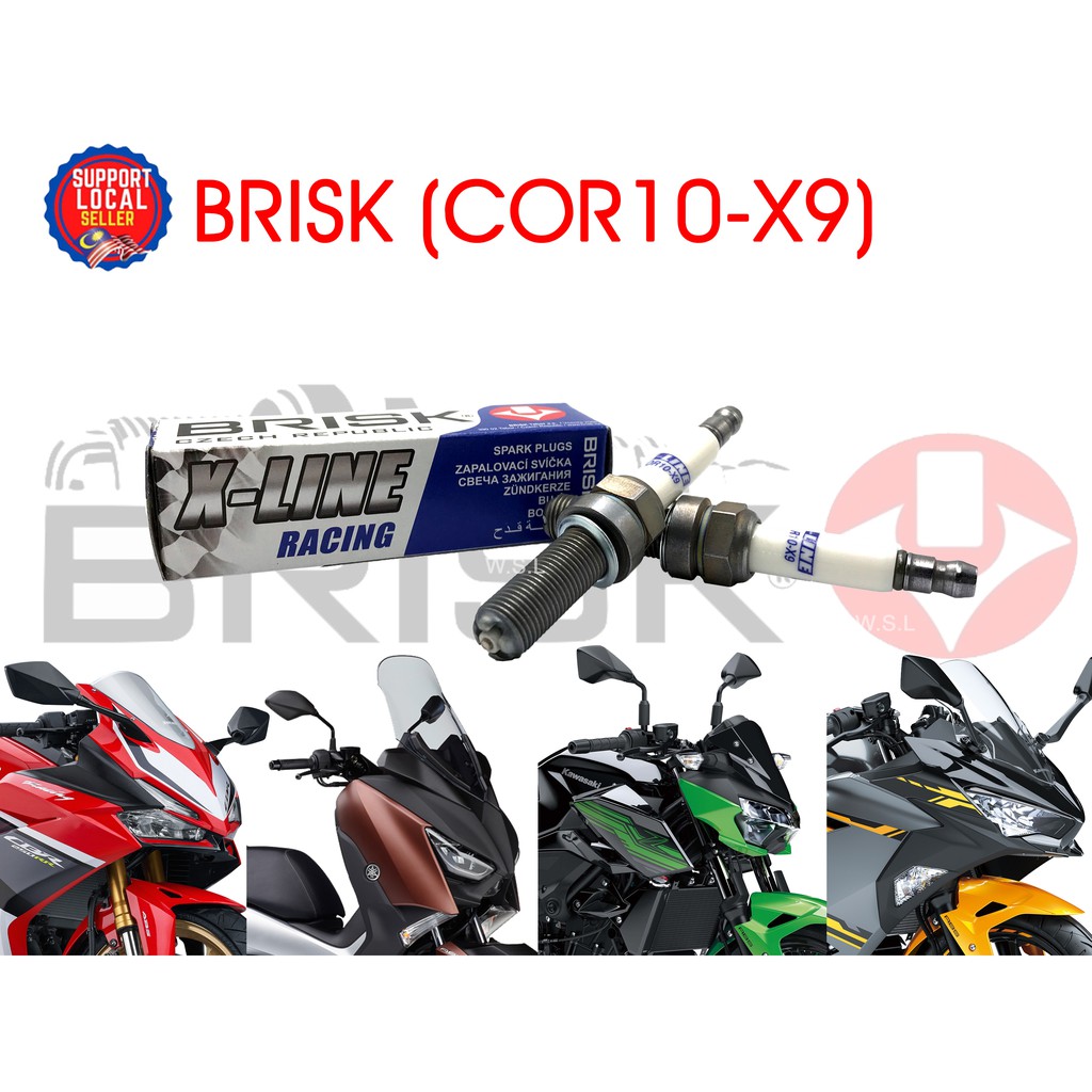 BRISK XLINE SPARK PLUG (COR10X9) FOR YAMAHA XMAX250 KAWASAKI NINJA250