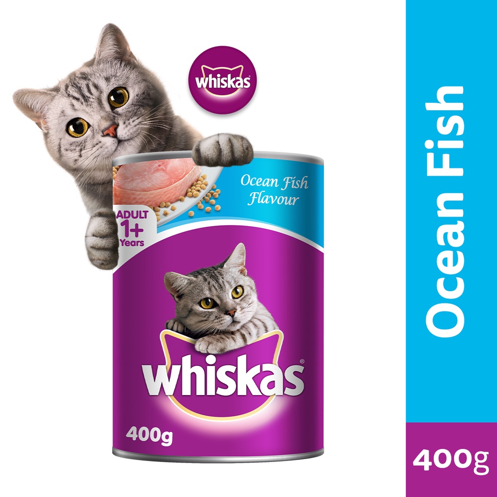 Whiskas Cat Food Can Cat Wet Food in Ocean Fish Flavor for Adult Cats (400g) Shopee Malaysia