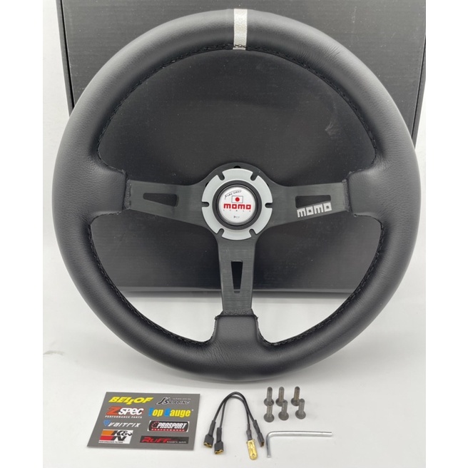 Momo Steering Wheel With Japan Logo Size 13 5 Deep Steering Wheel Shopee Malaysia