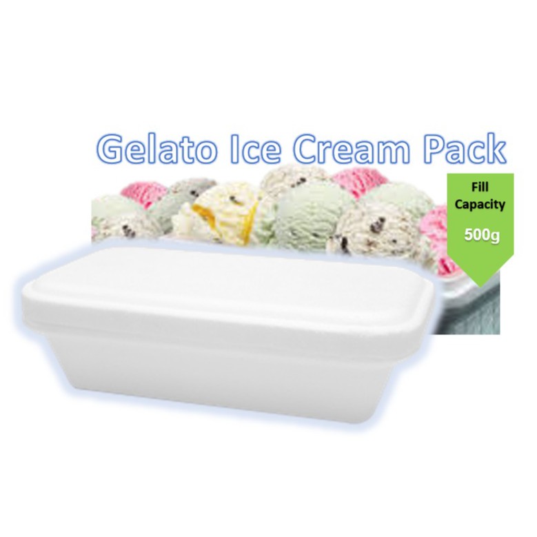 Ice Cream Gelato Yogurt Ais Krim 500g take away set insulated thermal