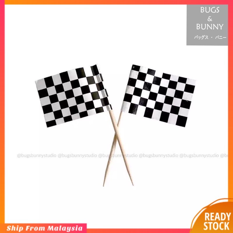 Car Theme Cake Topper Checkered Flag Racing Cake Decoration Cars Accessories