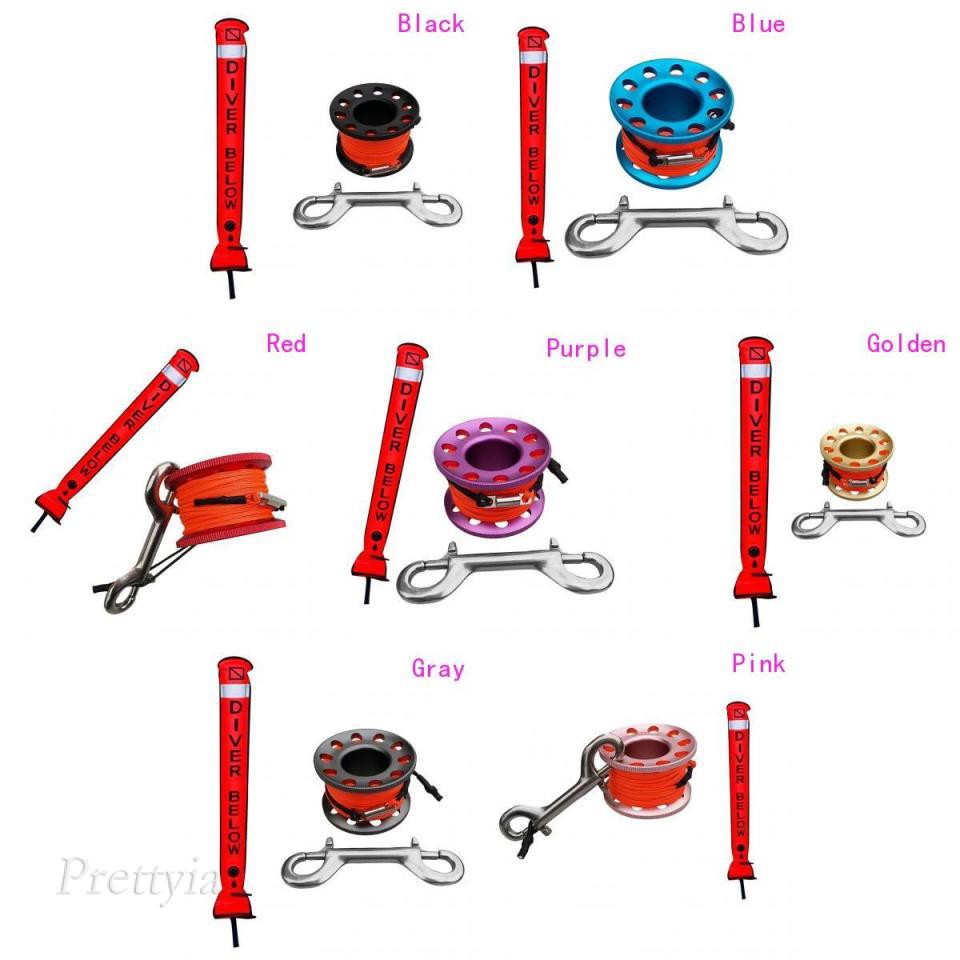 Scuba Diving Accessories Safety Sausage SMB Surface Marker Buoy & 15m Reel 
