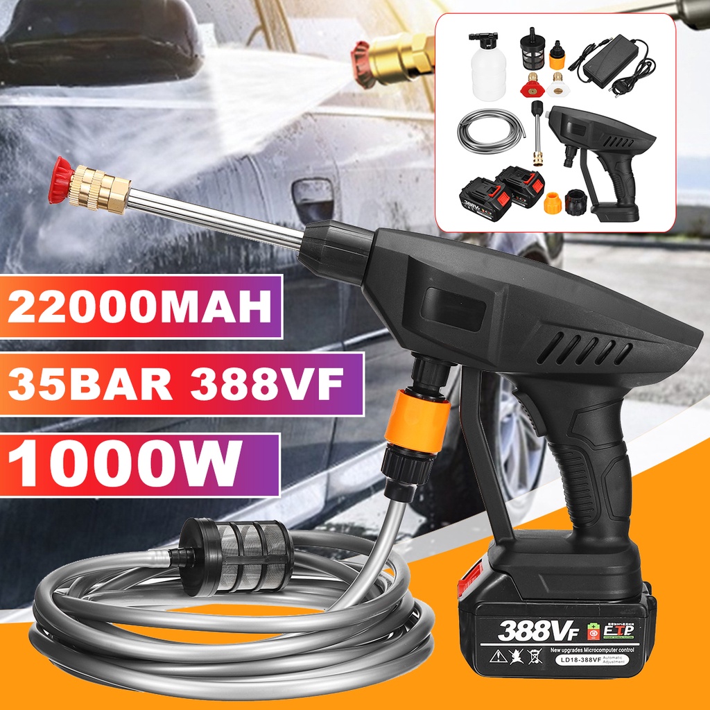 1000W Wireless High pressure Car Washer wash machine sprayer Water Gun ...