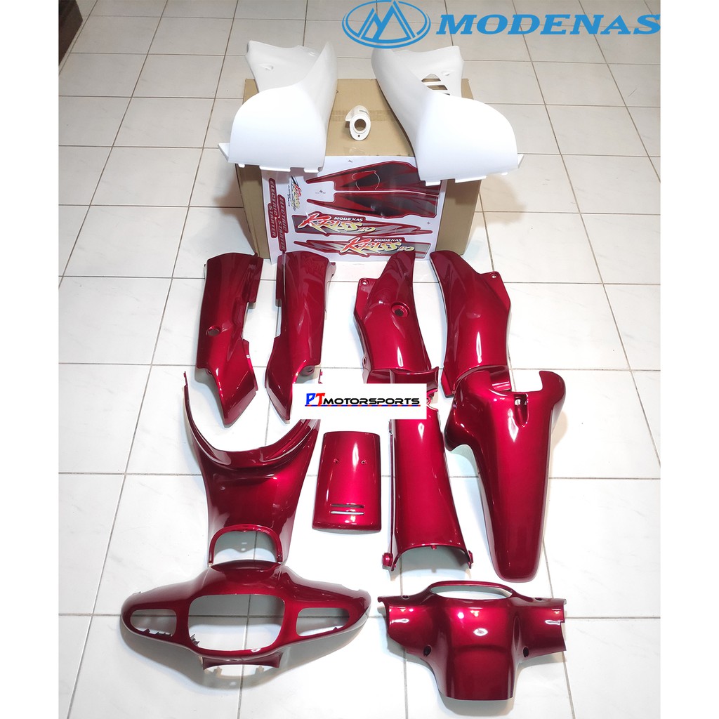 Modenas Kriss 110 Cover Set/Leg Shield/Sticker-Blue-Black-Candy Red