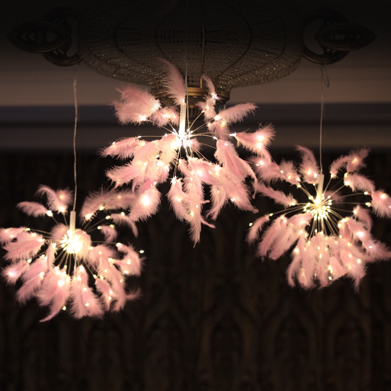 Led铜线灯串抖音神器烟花灯少女心房间装饰diy羽毛彩灯 Shopee Malaysia
