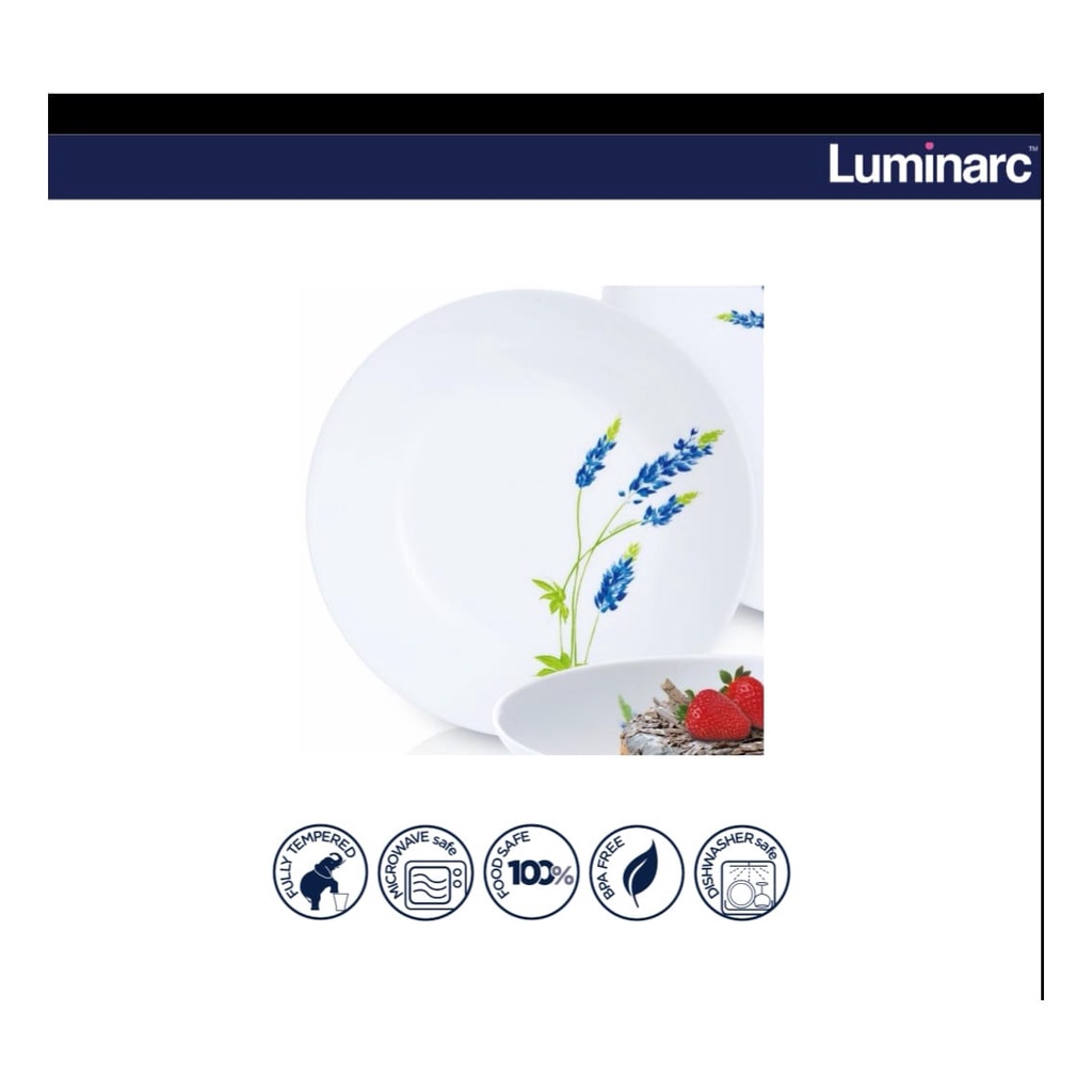 LUMINARC DIWALI 27cm N9847 SEINE BLUE FLAT PLATE E.NX / Luminarc Storlt
