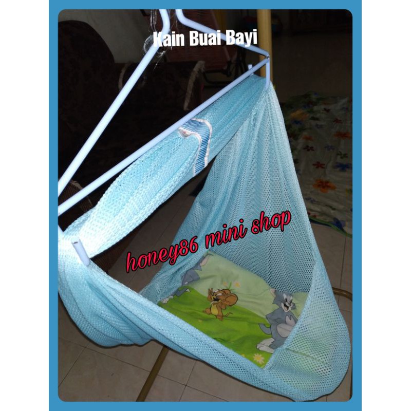 Baby Cradle Net with head cover / Kain buai bayi (Preloved) Shopee