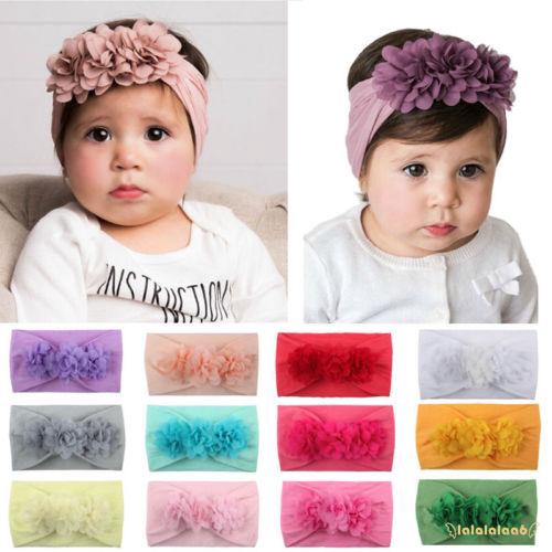 6aa Baby Girl Kids Toddler Lace Flower Headband Hair Bow Band