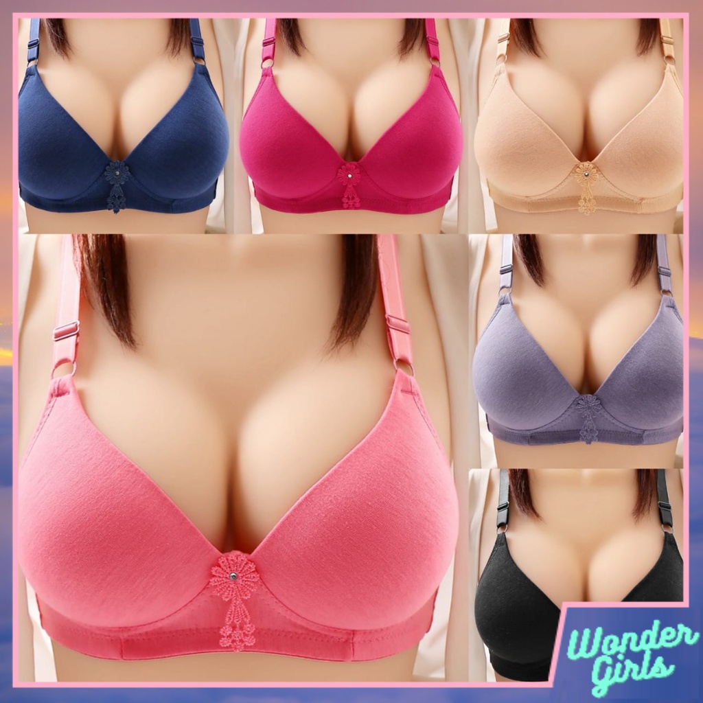 bra-women-full-cup-non-wired-wireless-bra-b-cup-plain-cotton-bra-baju