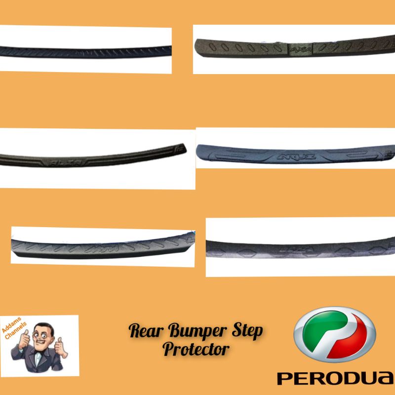 Perodua Rear Bumper Guard Step Protector Pelapik Getah Bumper Alza Viva