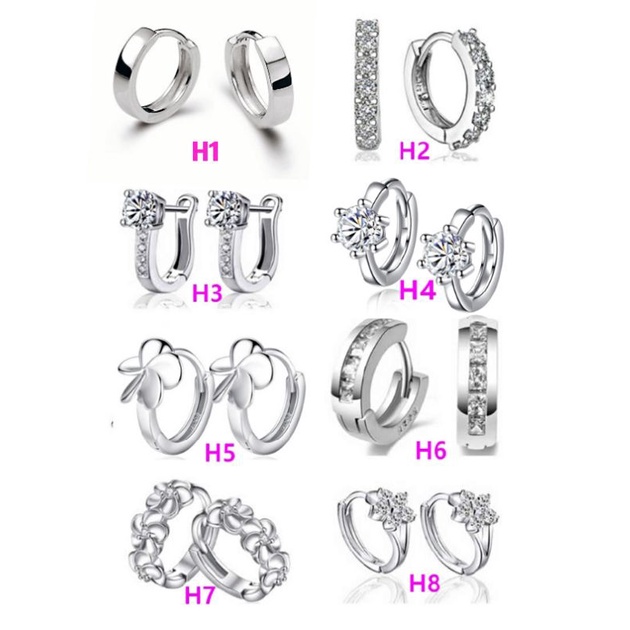 AAA Luxury 925 Silver Classic Hoop Earring Multi Design Wedding Gift