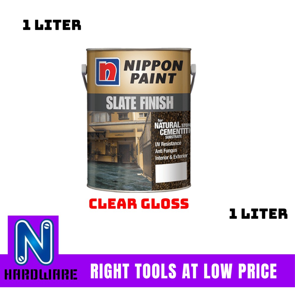 Nippon Paint Slate Finish Clear Gloss Cat Batu 1L 1 