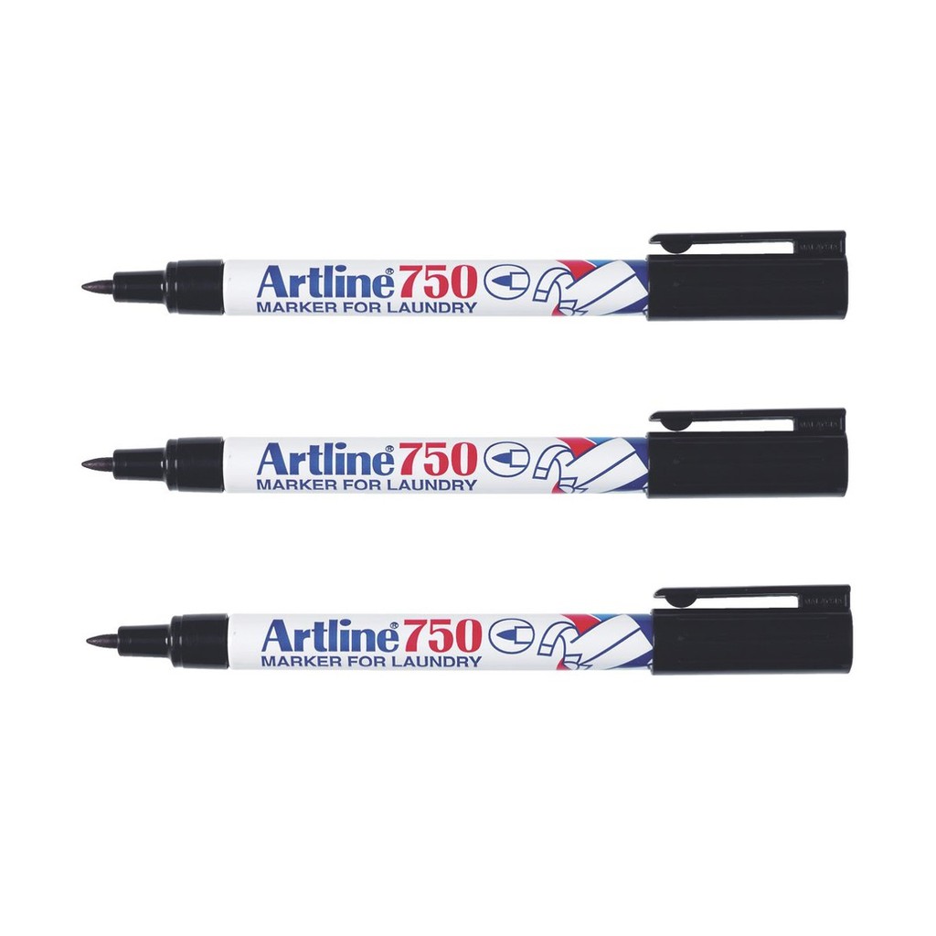 Artline Black EK 750 Laundry Marker, Permanent Markers