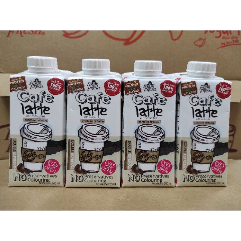 Susu Cafe Latte Farm Fresh UHT 200ml Shopee Malaysia