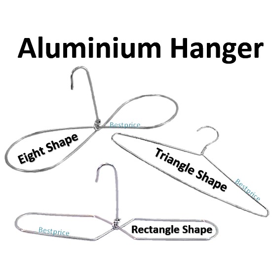 Aluminium Thick Hanger 5pcs Per Set Three Variation Eight Rectangle Triangle Shopee Malaysia