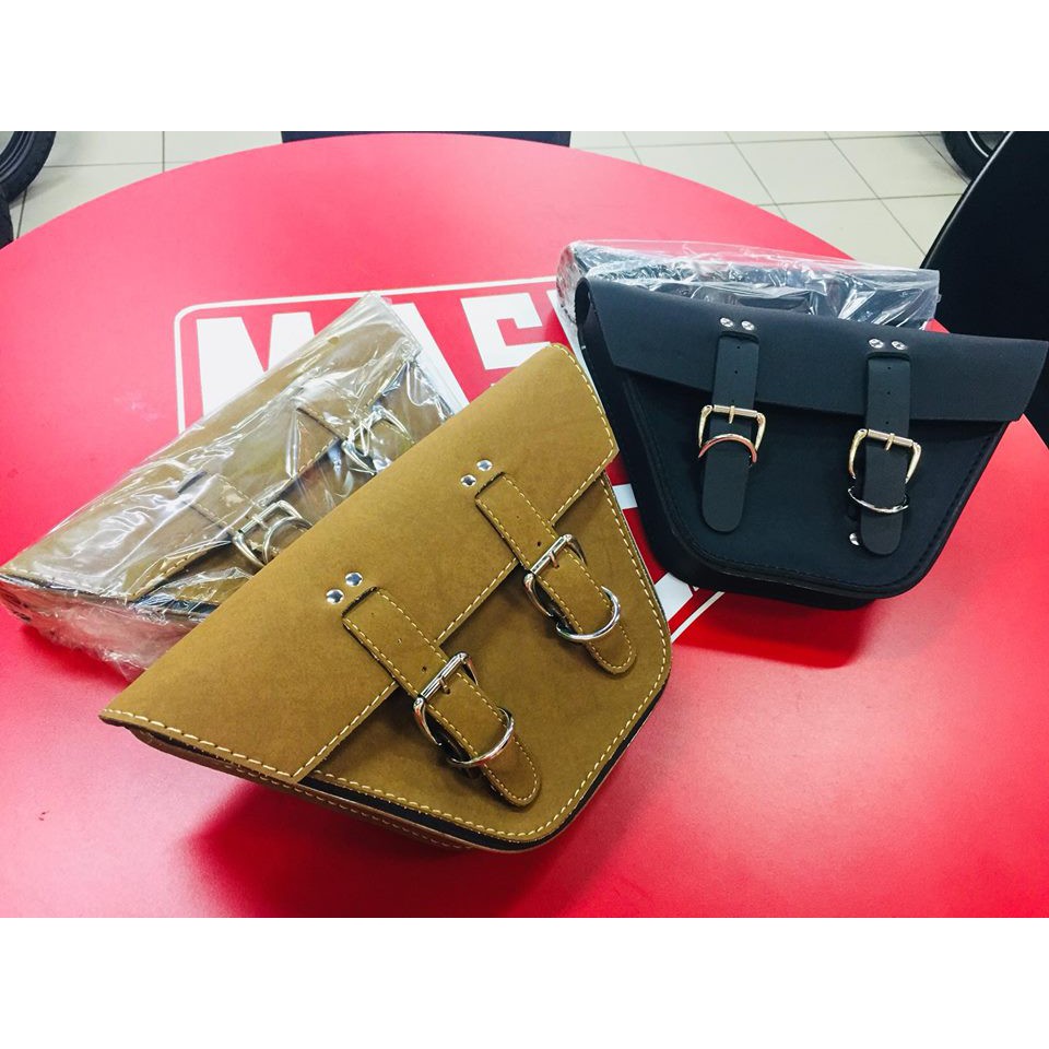 cafe racer leather side bag