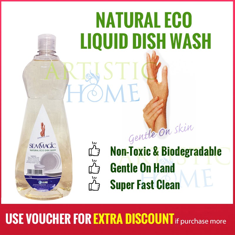 Sea Magic Natural Eco Liquid Dish Wash Detergent 1kg Concentrate
