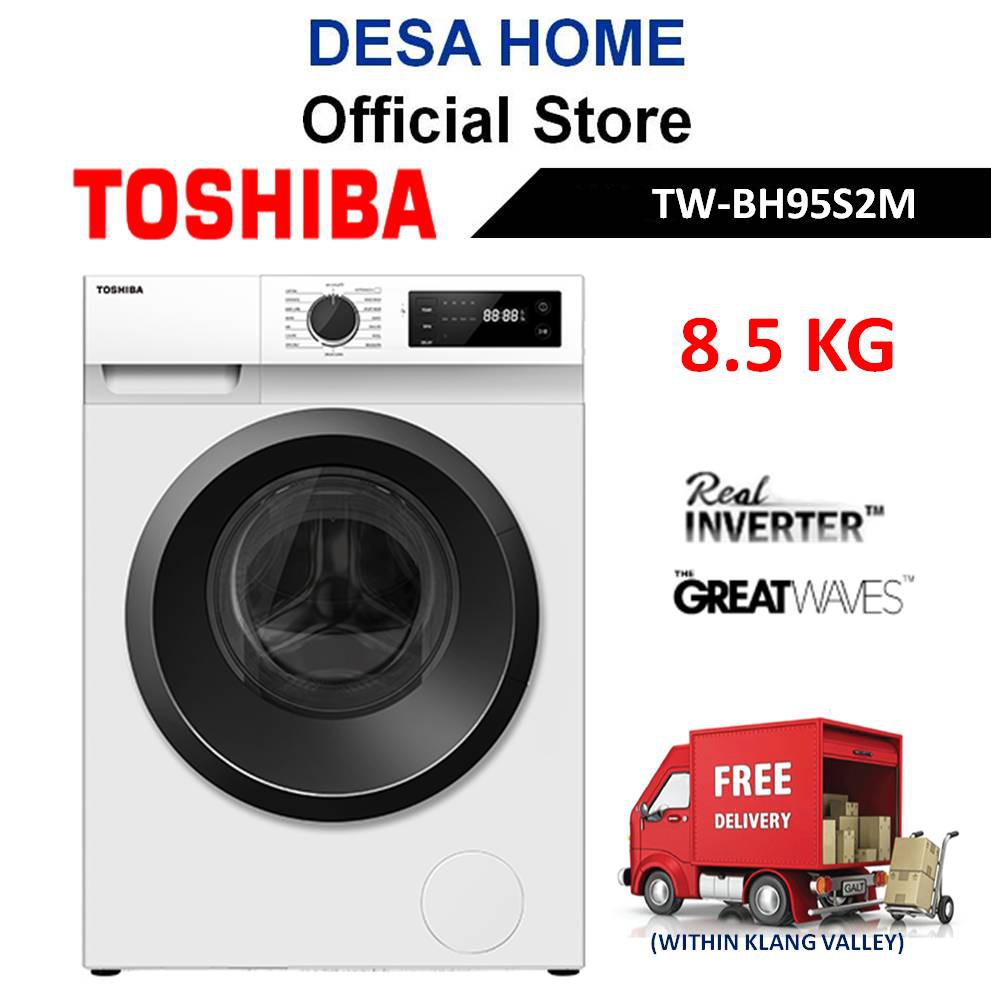 [FREE DELIVERY WITHIN KL] TOSHIBA TWBH95S2M  8.5KG INVERTER FRONT LOAD WASHER TW-BH95S2M