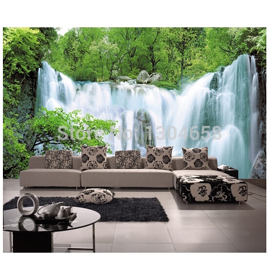 Custom 3 d mural jungle waterfall natural landscape 3d wallpaper,living room  tv sofa wall bedroom wall papers home decor mural | Shopee Malaysia