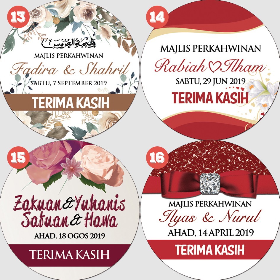 Sticker Kahwin Doorgift Label Stiker Murah 4cm 100pcs Shopee Malaysia