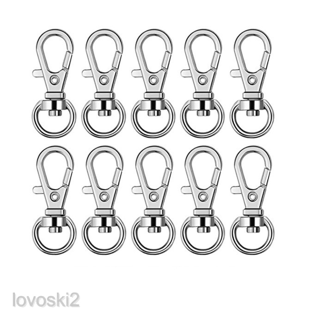 20x Metal Swivel Lanyard Snap Hook Clasp with Key Rings DIY Jewelry Findings