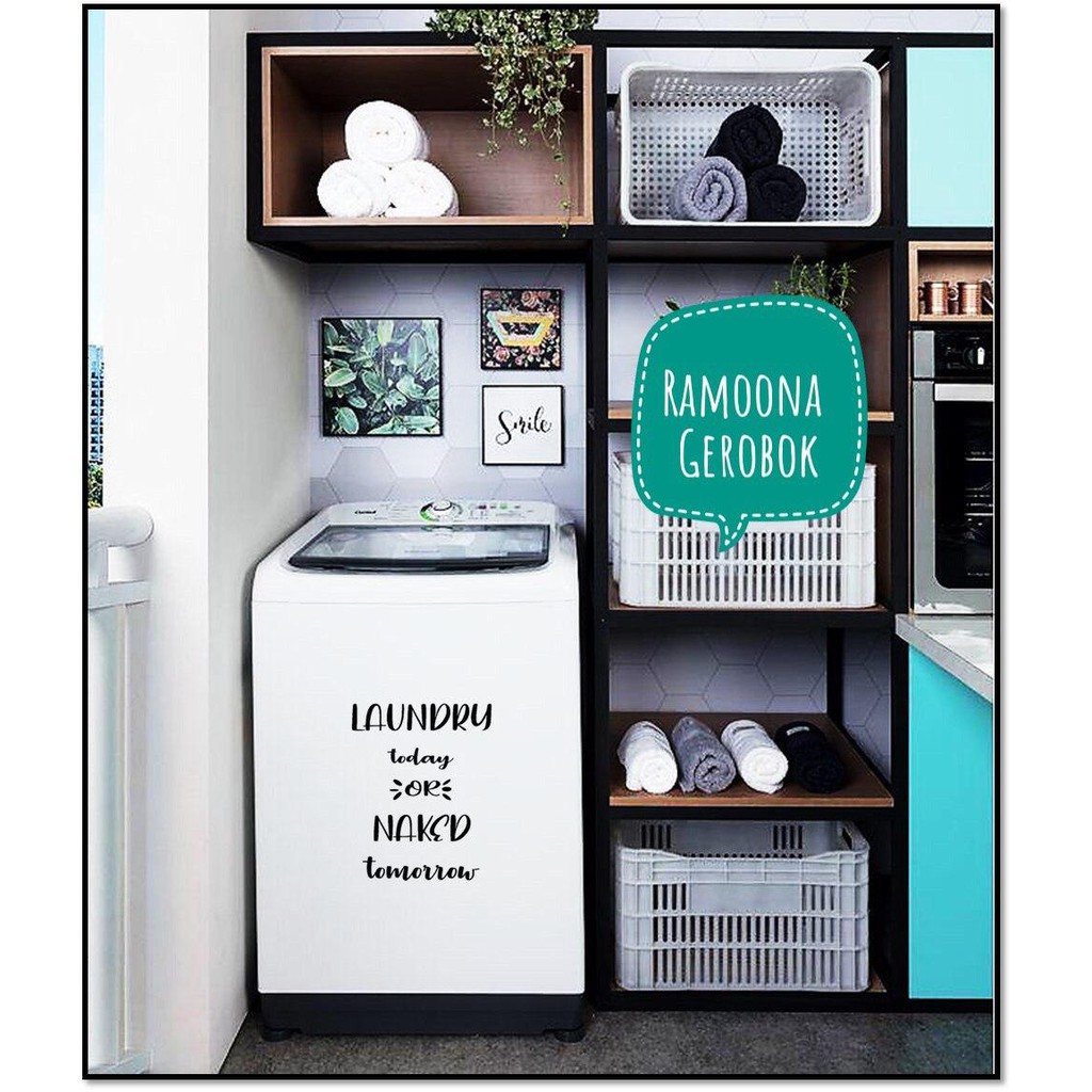 Laundry Sticker Sticker Mesin Basuh Deko Laundry Room Shopee Malaysia