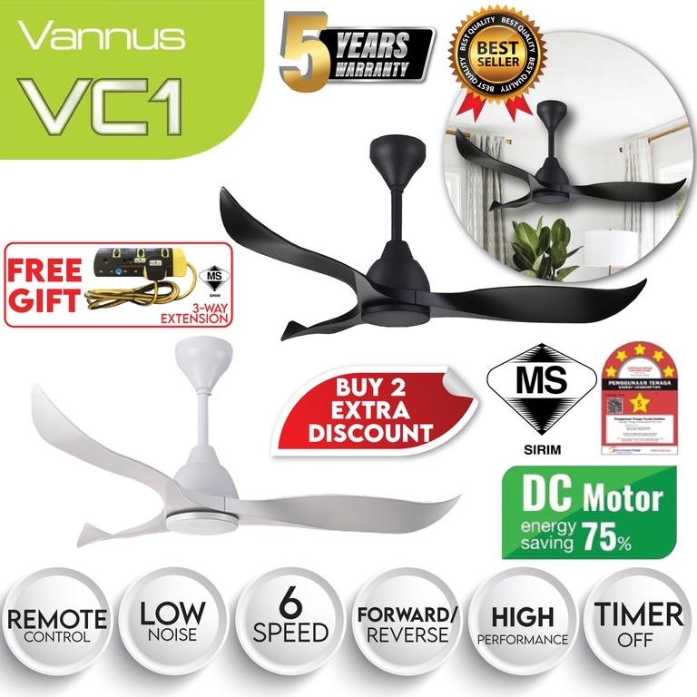 ALPHA VANNUS VC1 DC REMOTE CEILING FAN + FREE GIFT Shopee Malaysia