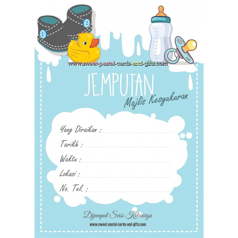 [Ready Made] Kad Jemputan Aqiqah / Kesyukuran / Cukur Jambul + Sampul