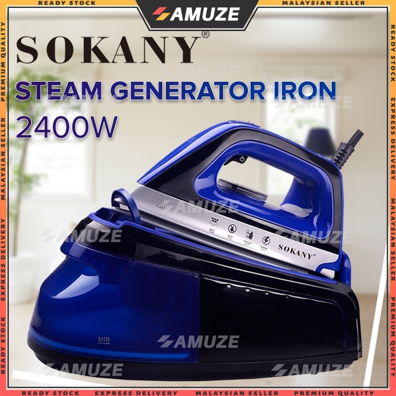 SOKANY 2400W Electric Steam Generator Iron 1.2L Water Tank Seterika Penjana Wap SK-188